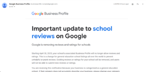 Google Reviews Updated for Schools
